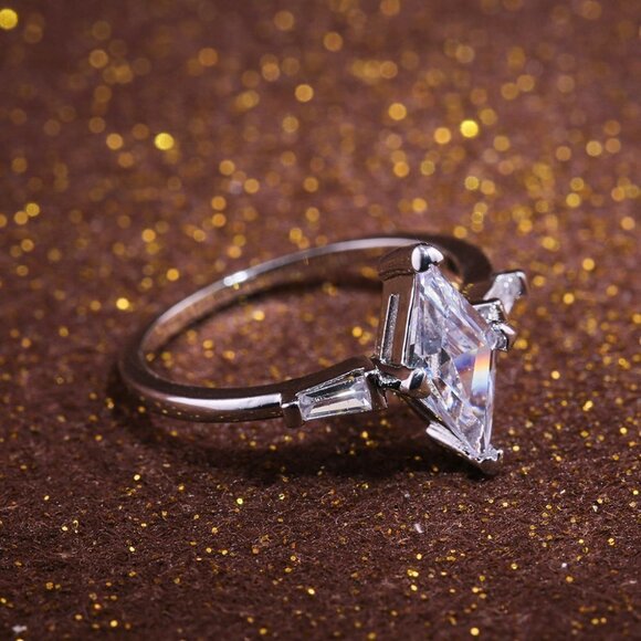 🍂   925 Silver Plated Dainty CZ Crystal Ring for Women, FB16FA1136 - Picture 4 of 8